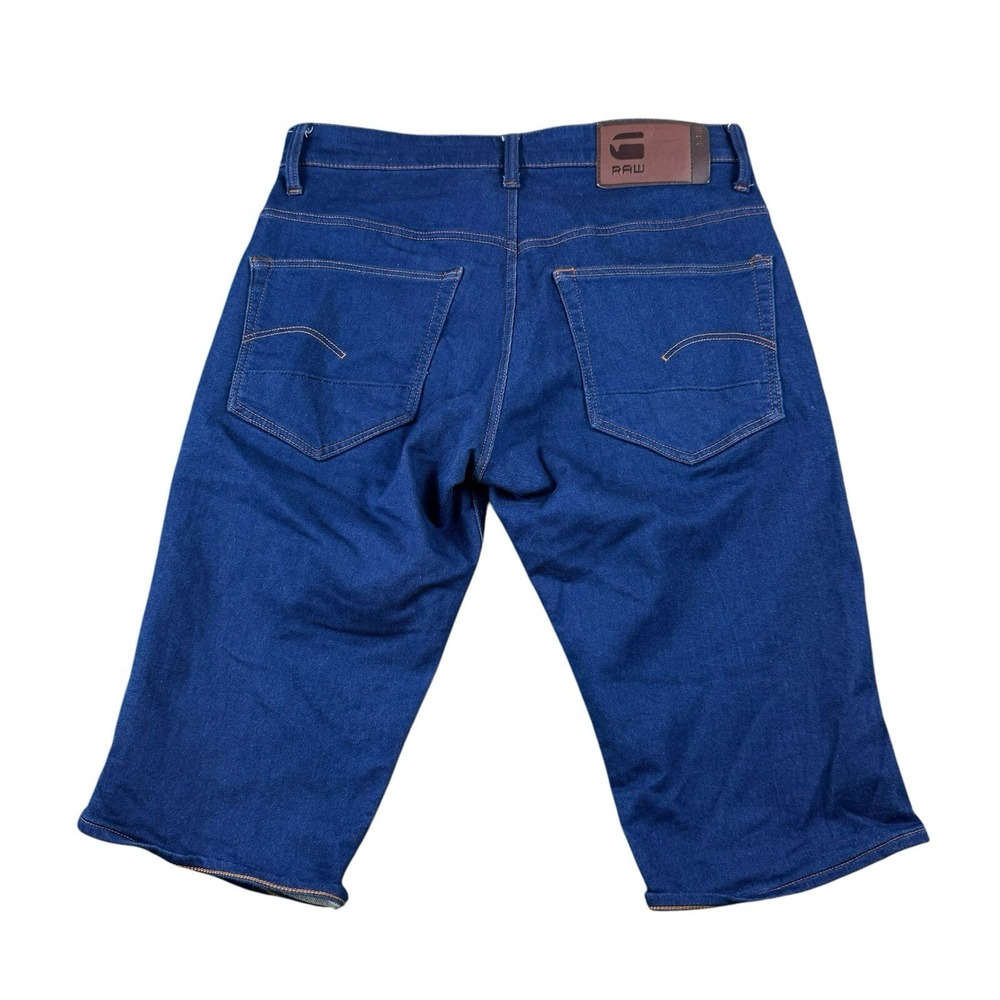 G-Star Raw Blue Stretch Denim 3301 Button Fly Shorts Mens Size 30 D07432-8254-08